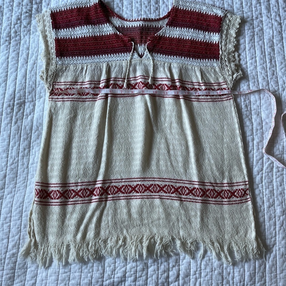 Mexican Red/Cream Huipil